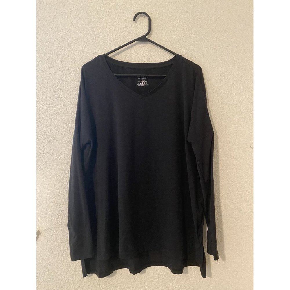 Women's Black Long Sleeve Thermal Top Size L